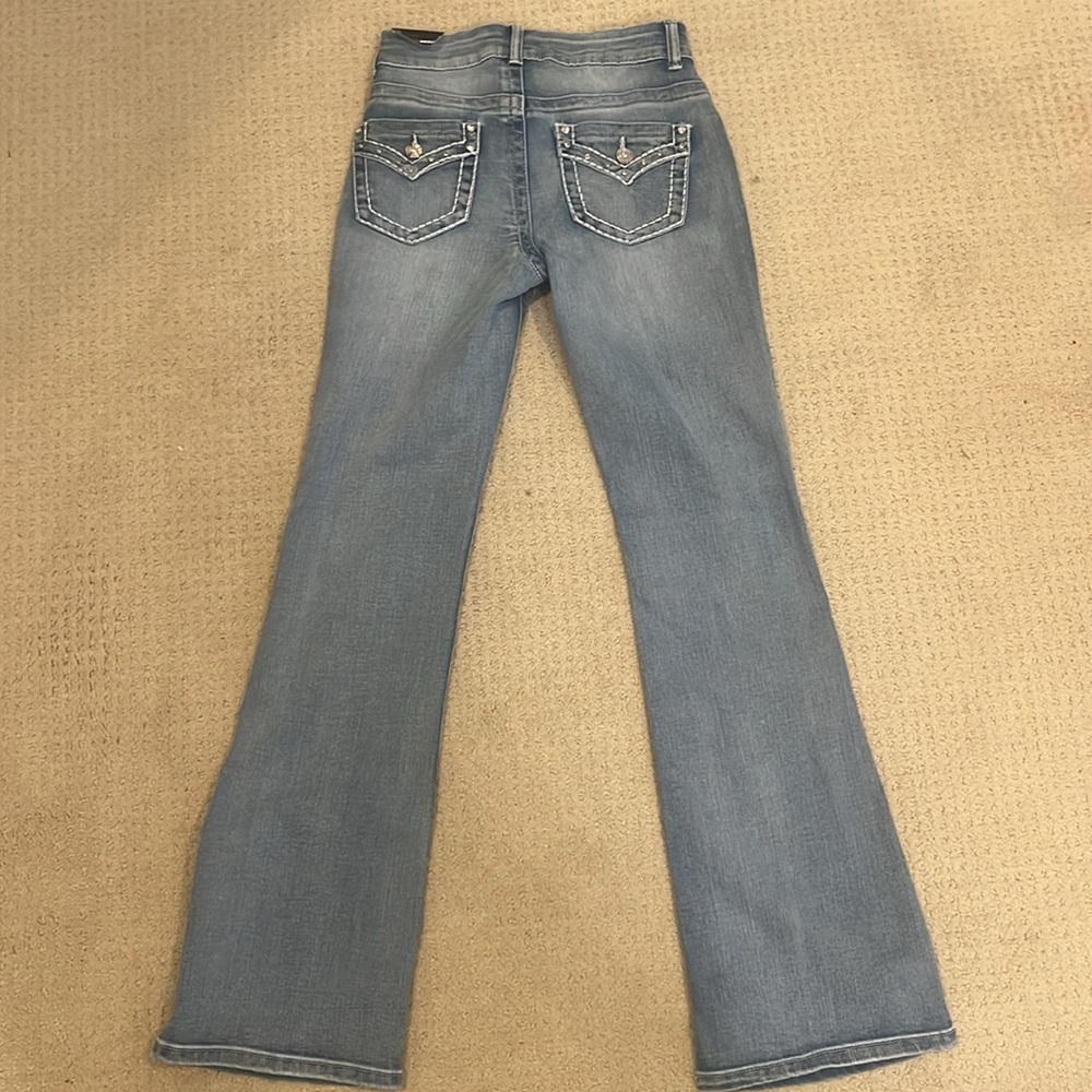 NWT - Look My Way Embellished Stretch Bootcut Jeans - Light Wash - Fashion Nova - Picture 4 of 5